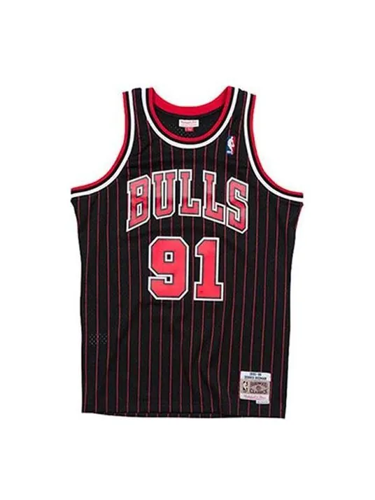 Джерси Mitchell & Ness NBA Chicago Bulls 95-96 Dennis Rodman Swingman Jersey 'Black Red' — изображение 1 из 2, черный