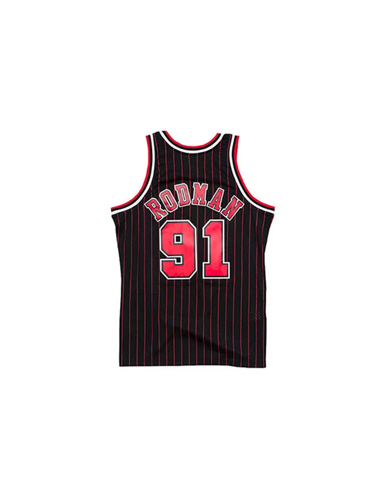 Джерси Mitchell & Ness NBA Chicago Bulls 95-96 Dennis Rodman Swingman Jersey 'Black Red' — изображение 2 из 2, черный