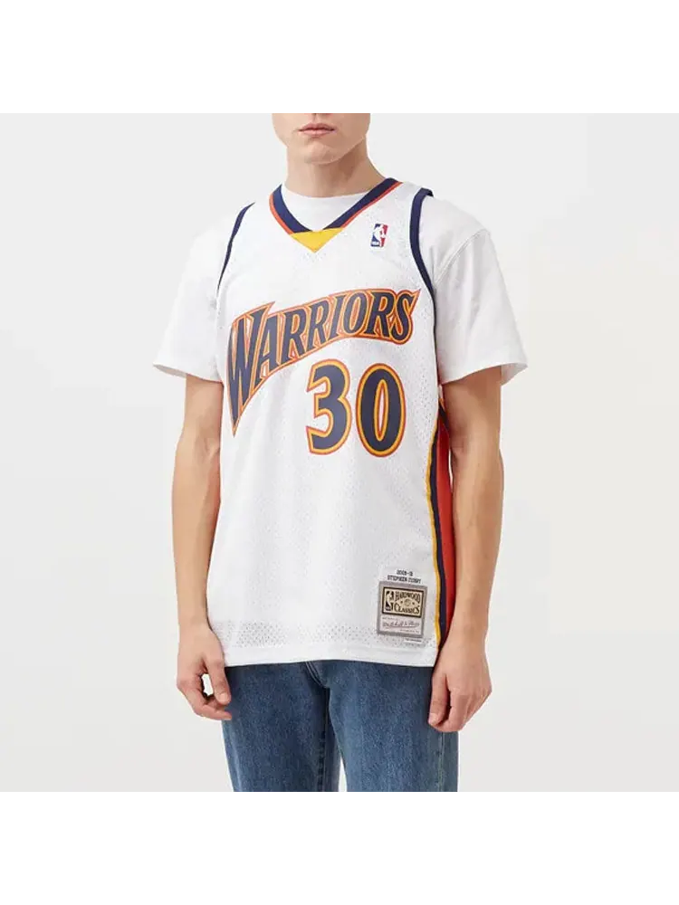 Баскетбольное джерси M&N G2 Swingman Warriors '0910 #30' Stephen Curry — изображение 3 из 4, белый