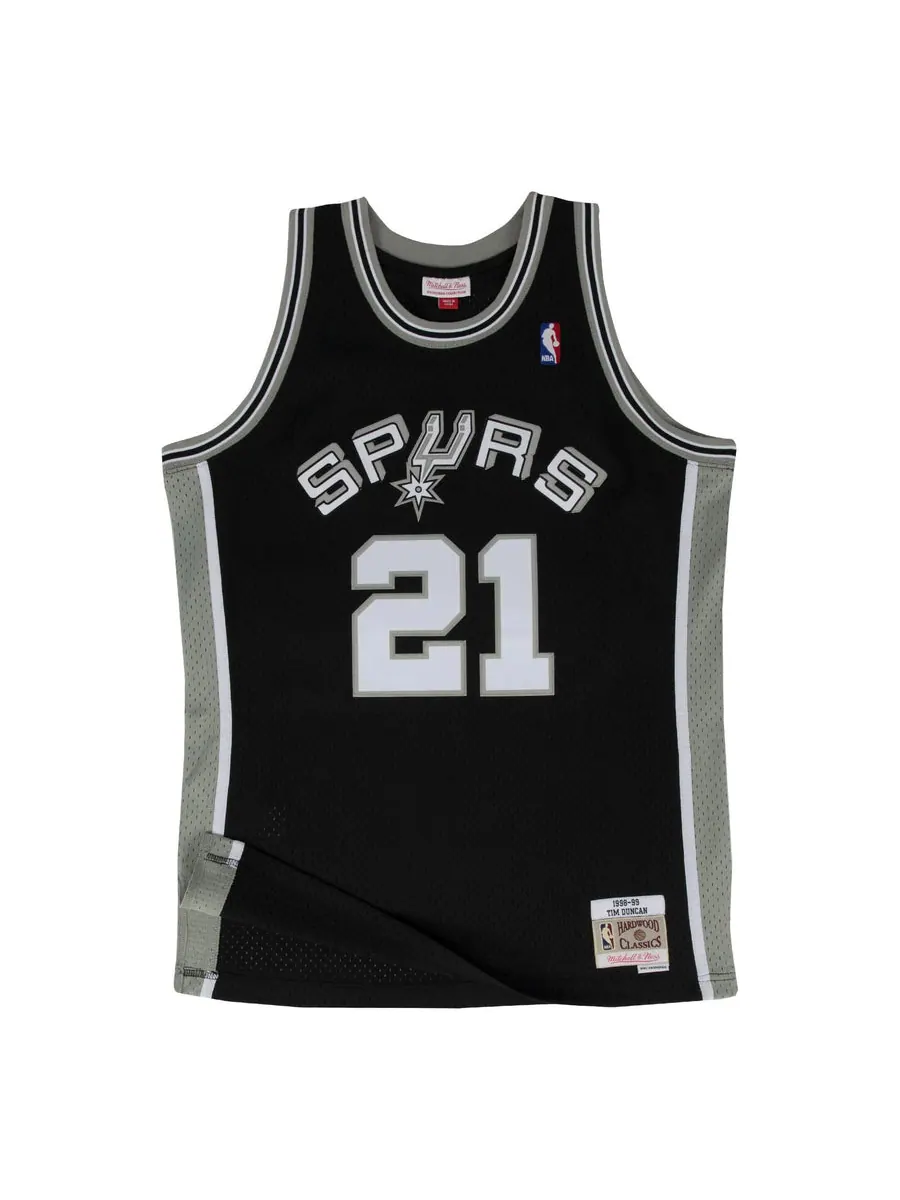 Джерси Mitchell & Ness NBA Tim Duncan San Antonio Spurs 1998/99 Road Swingman Jersey #21 — изображение 1 из 2, черный