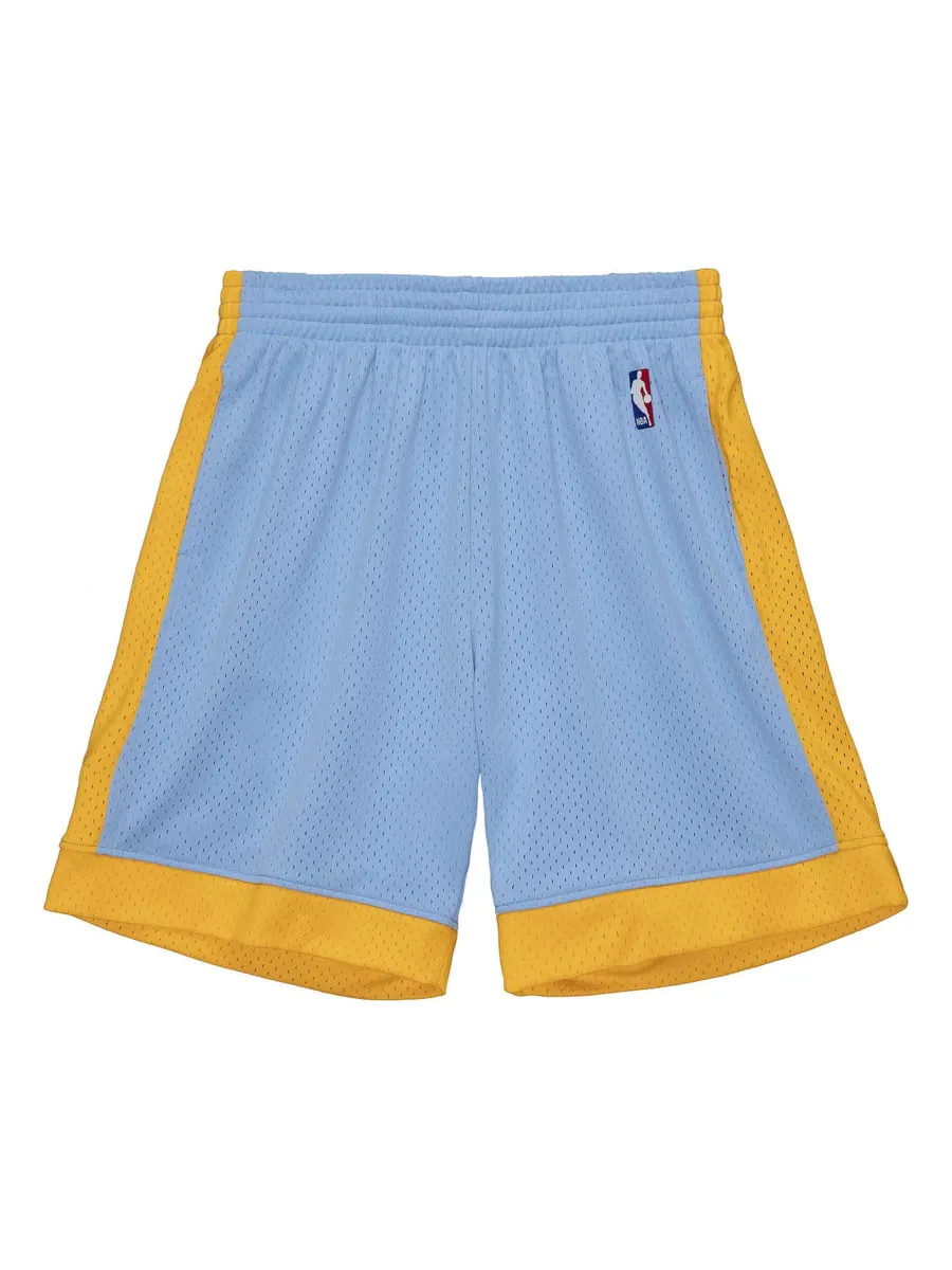 Спортивные шорты Mitchell & Ness NBA Swingman Los Angeles Lakers 2001-02 Shorts 'Light Blue Yellow' — изображение 1 из 2