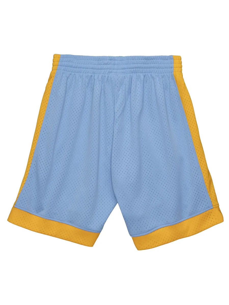 Спортивные шорты Mitchell & Ness NBA Swingman Los Angeles Lakers 2001-02 Shorts 'Light Blue Yellow' — изображение 2 из 2