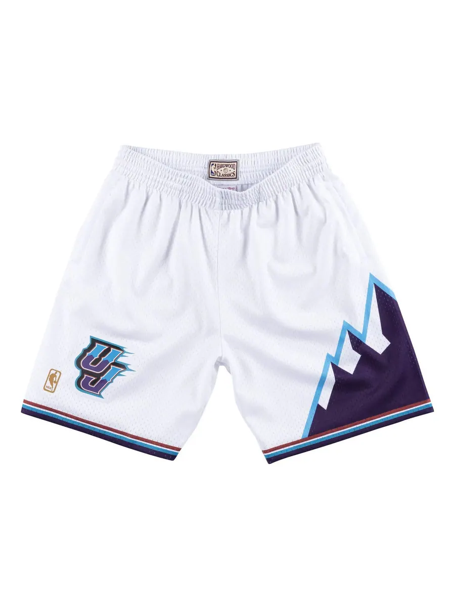 Спортивные шорты Mitchell & Ness NBA Swingman Shorts Utah Jazz 1996-97 'White Purple' — изображение 1 из 4, белый