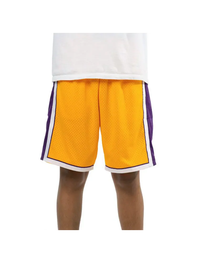 Спортивные шорты Mitchell & Ness NBA Swingman Shorts Los Angeles Lakers 2009-10 'Yellow Purple' — изображение 5 из 7, желтый