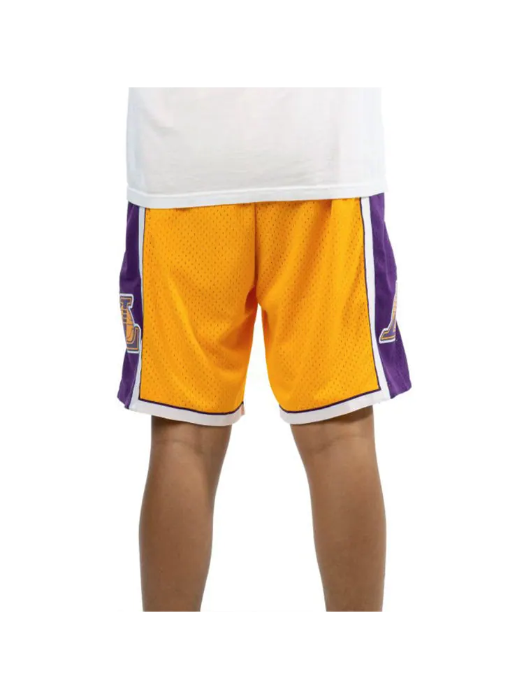 Спортивные шорты Mitchell & Ness NBA Swingman Shorts Los Angeles Lakers 2009-10 'Yellow Purple' — изображение 6 из 7, желтый
