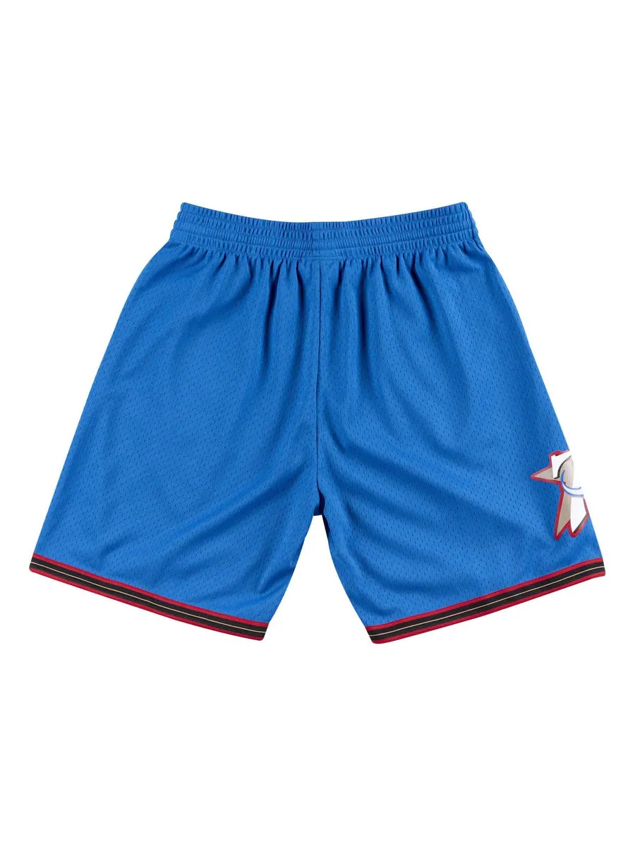 Спортивные шорты Mitchell & Ness x NBA Philadelphia 76ers 1999-00 Swingman Shorts 'Blue' — изображение 2 из 4, синий