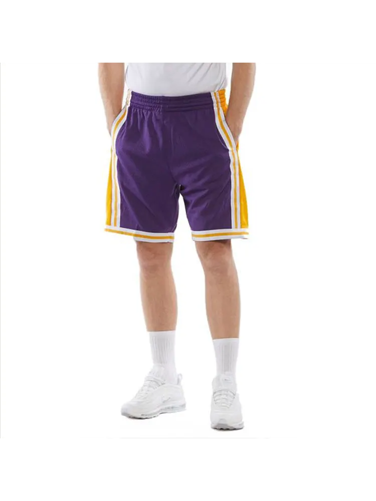 Спортивные шорты Mitchell & Ness NBA Swingman Shorts Los Angeles Lakers Road 1984-85 'Purple Gold' — изображение 4 из 6