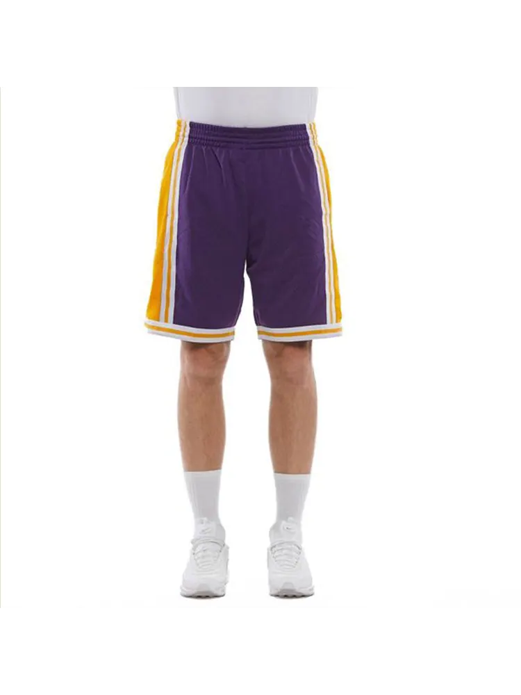 Спортивные шорты Mitchell & Ness NBA Swingman Shorts Los Angeles Lakers Road 1984-85 'Purple Gold' — изображение 6 из 6