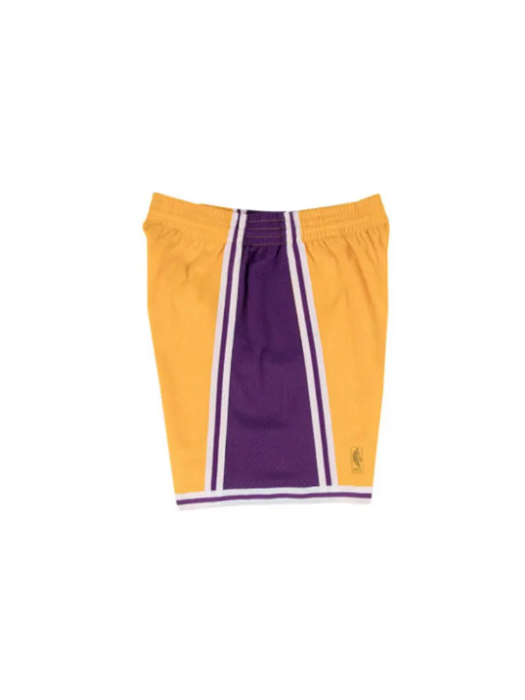 Спортивные шорты Mitchell & Ness NBA Swingman Shorts Los Angeles Lakers Home 1996-97 'Yellow Purple' — изображение 2 из 5