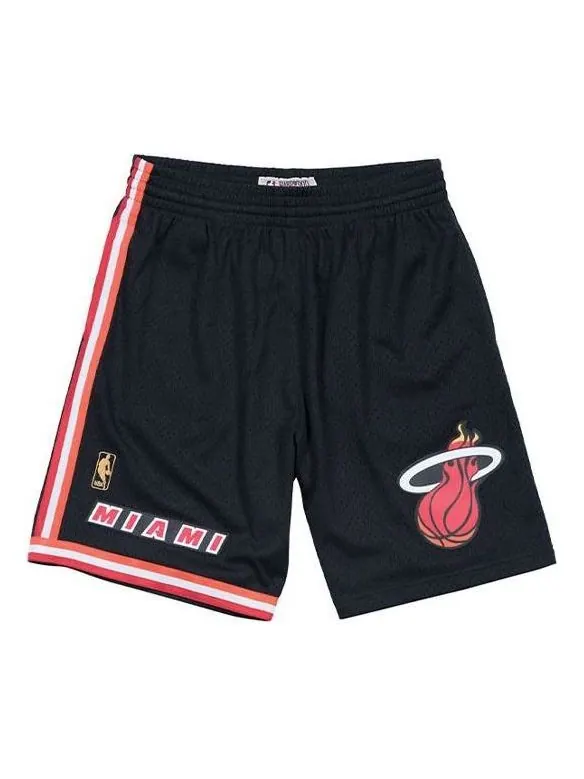 Спортивные шорты Mitchell & Ness NBA Swingman Shorts Miami Heat Road 1996-97 'Black Red' — изображение 1 из 3, черный