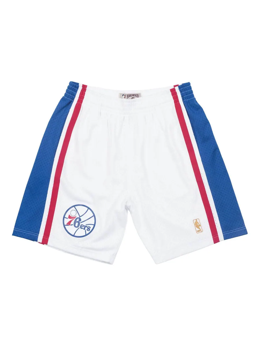 Спортивные шорты Mitchell & Ness NBA Swingman Shorts Philadelphia 76ers Home 1996-97 'White Blue Red' — изображение 1 из 2