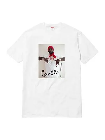 Футболка fw16 gucci mane tee white character printing short sleeve Supreme — изображение 1 из 1, белый