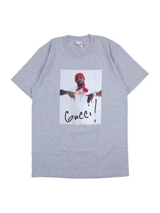 Футболка fw16 gucci mane tee grey character printing short sleeve gray Supreme — изображение 1 из 2, серый
