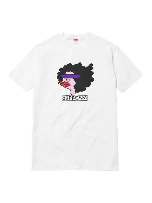 Футболка fw17 gonz tee white sausage mouth cartoon short sleeve Supreme — изображение 1 из 1, белый