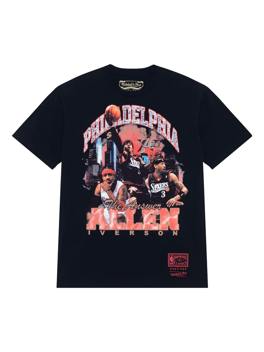 Футболка Mitchell & Ness x NBA Philadelphia 76ers Bling T-shirt 'Allen Iverson' — изображение 1 из 2, черный
