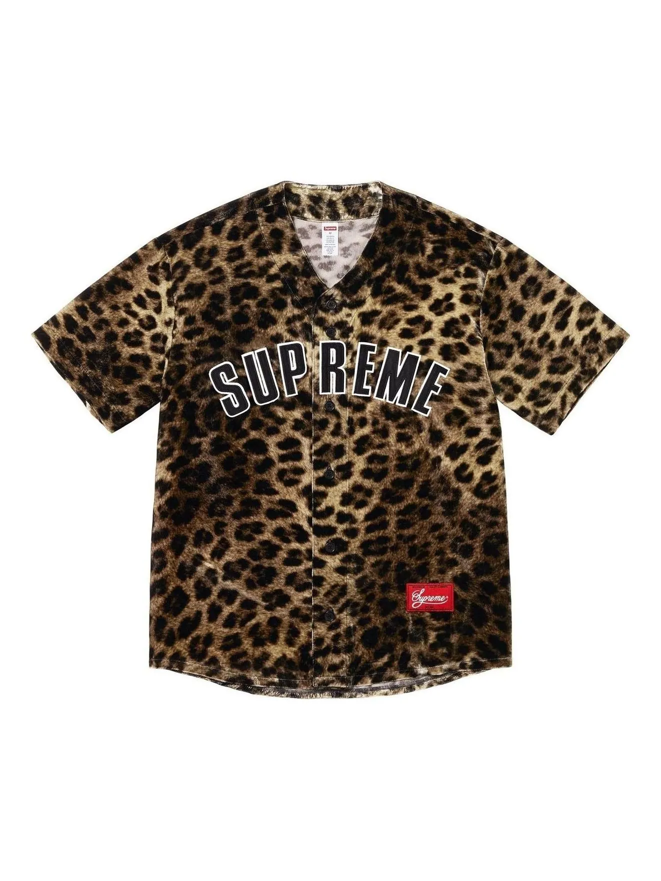 Бейсбольная майка Supreme Velvet с леопардовым принтом — изображение 1 из 1, леопардовый