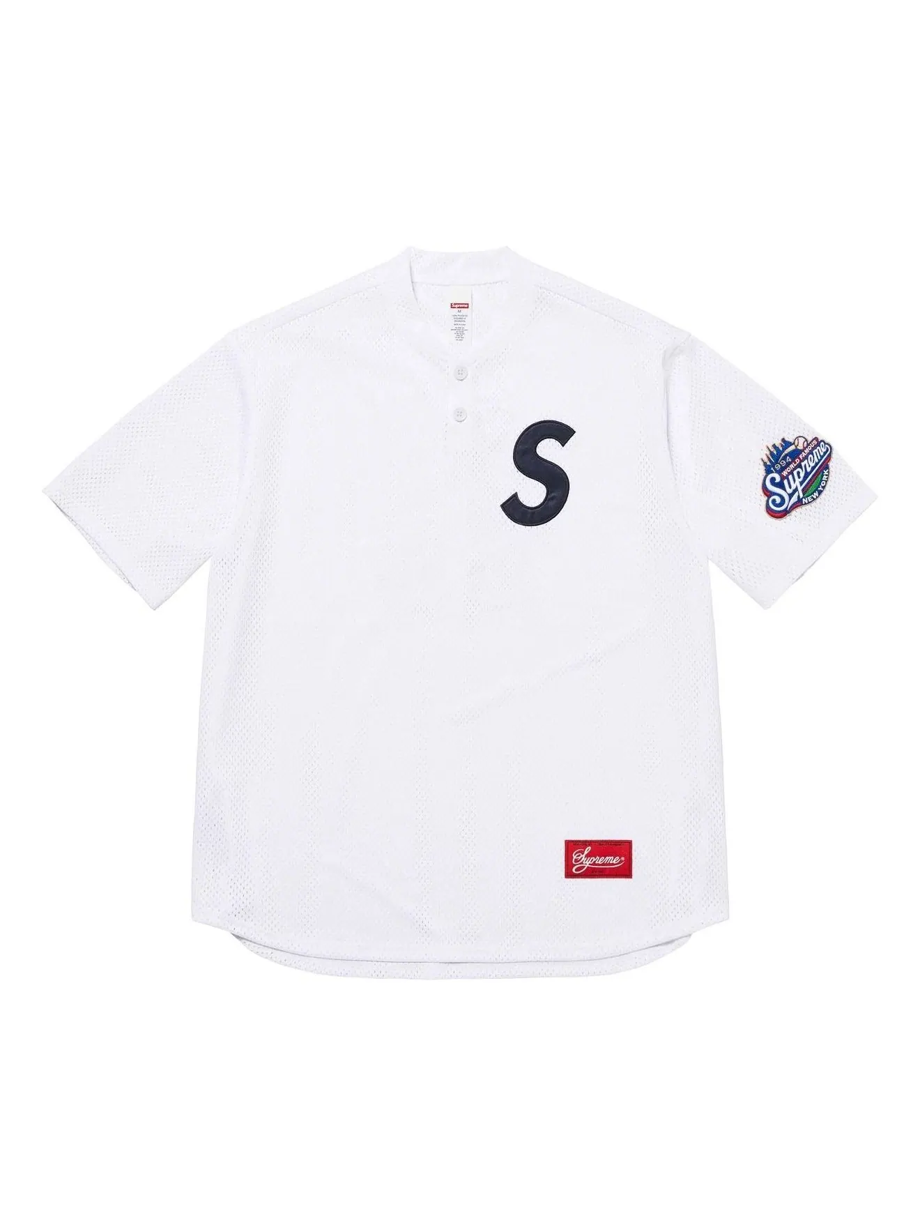 Бейсбольная футболка-поло Supreme с логотипом S — изображение 1 из 2, белый