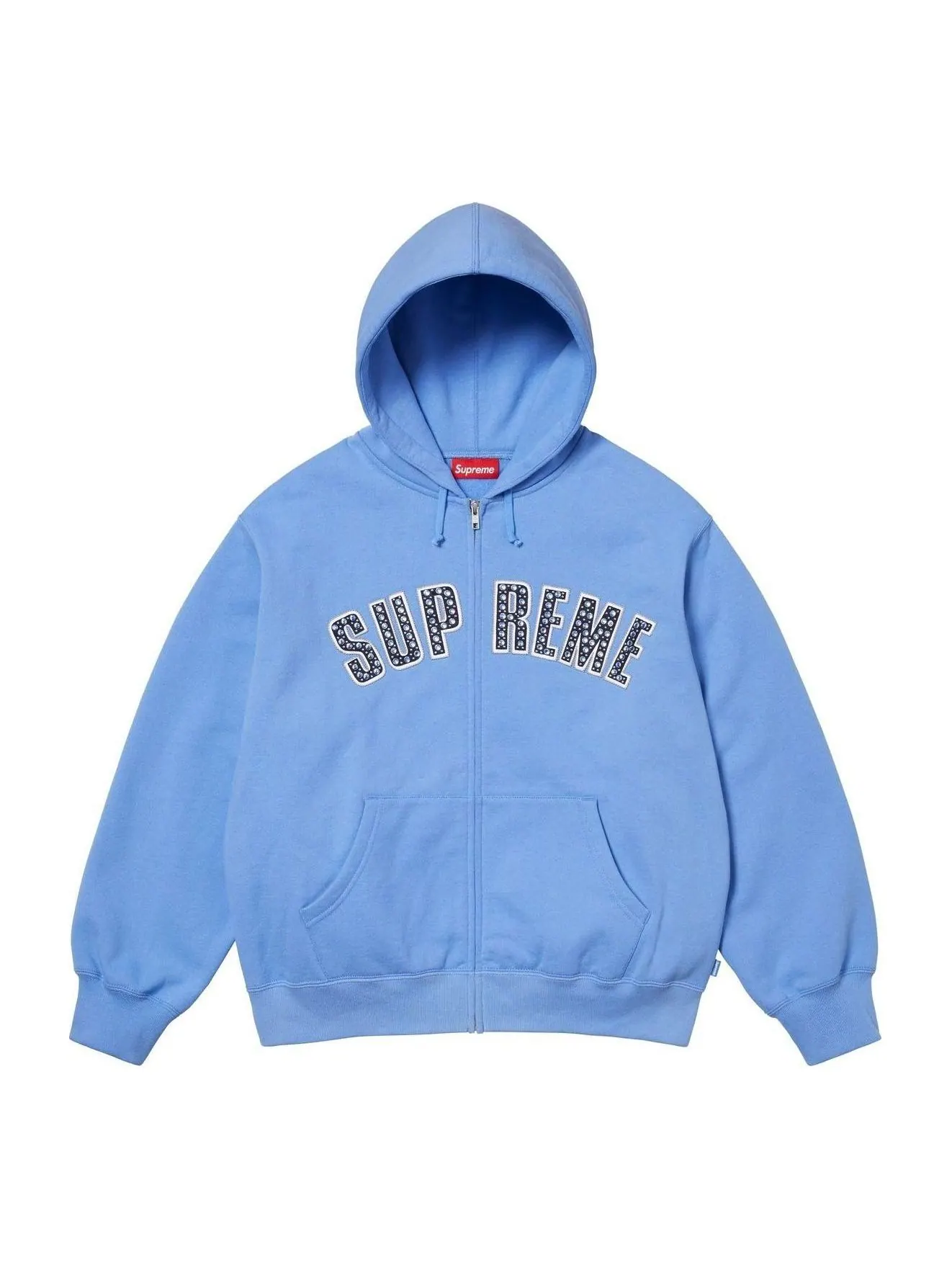 Толстовка Supreme x BB Simon на молнии с капюшоном — изображение 1 из 2, светлый синий