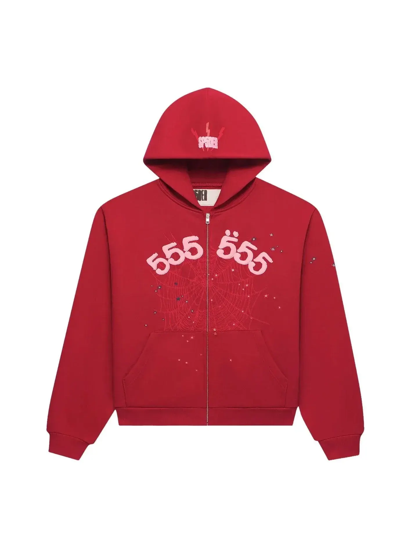 Толстовка на молнии Sp5der Angel Number 'Merlot' ST044SS26MER — изображение 1 из 2, красный