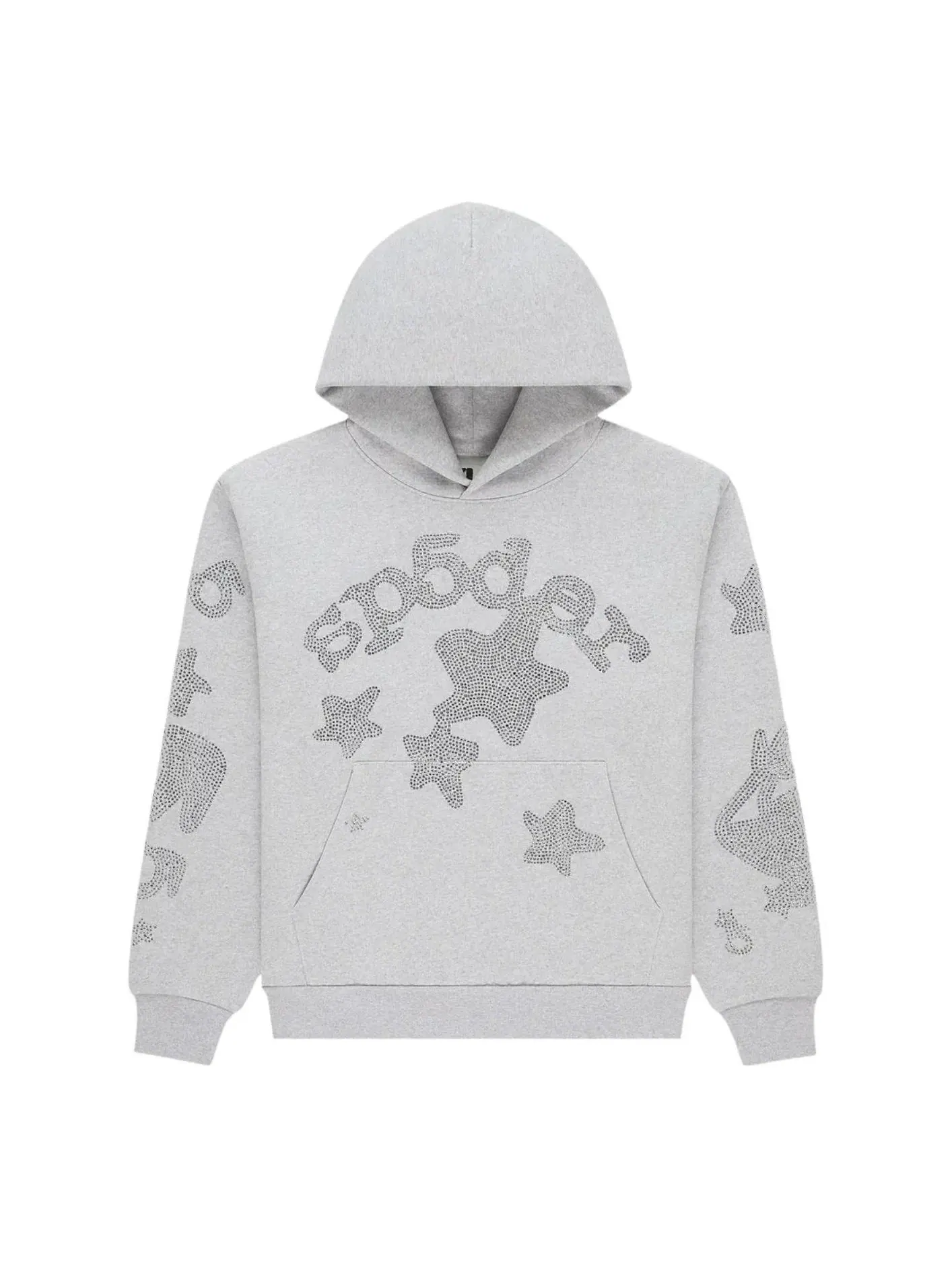 Худи Sp5der Rhinestone Beluga 'Heather Grey' ST048FW25HGR — изображение 1 из 2, серый