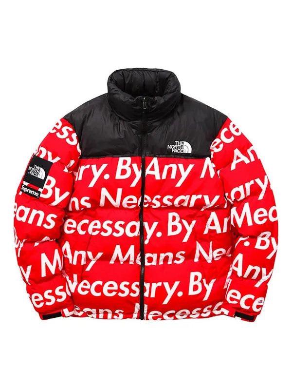 Куртка fw15 x the north face by any means nuptse jacket 'red' Supreme — изображение 1 из 2, красный