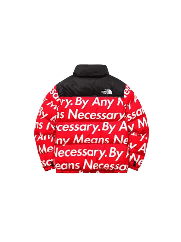 Куртка fw15 x the north face by any means nuptse jacket 'red' Supreme — изображение 2 из 2, красный