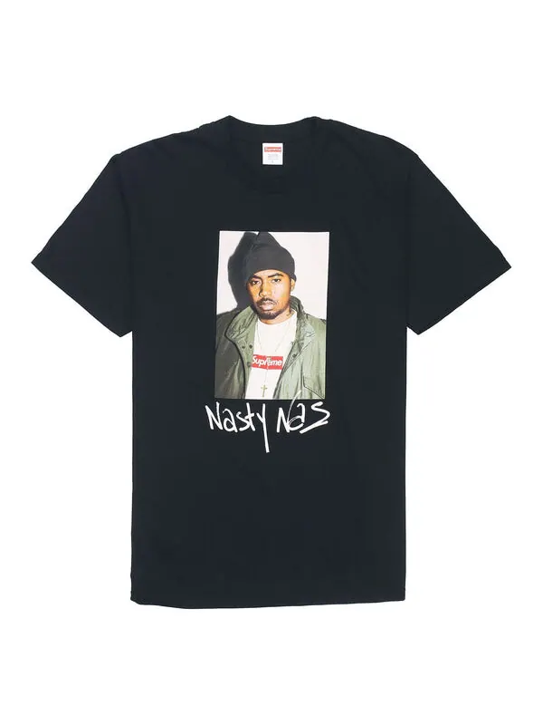 Футболка fw17 nas tee black pattern short sleeve Supreme — изображение 1 из 2, черный