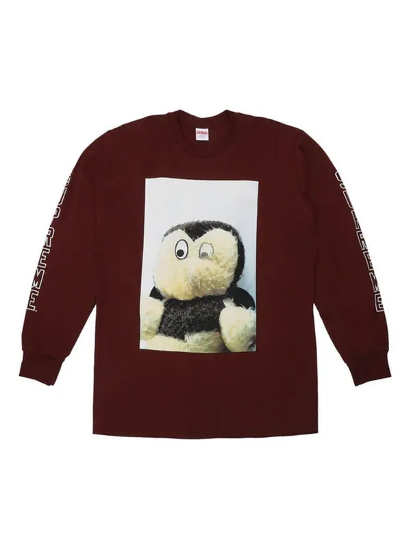 Толстовка fw18 mike kelley ahhyouth! l/s tee ash grey t Supreme — изображение 1 из 1, винный красный