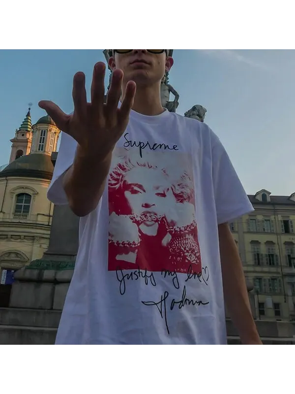 Футболка fw18 madonna tee white printing short sleeve Supreme — изображение 2 из 2, белый
