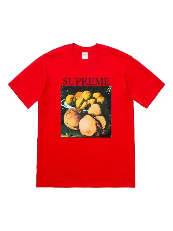 Футболка fw18 still life tee red printing short sleeve Supreme — изображение 1 из 1, красный