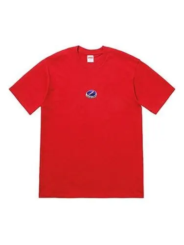 Футболка Supreme FW18 Bottle Cap Tee Red Chest Logo Short Sleeve Unisex — изображение 1 из 1, красный