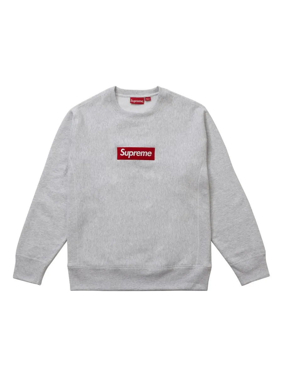 Худи Supreme FW18 Box Logo Crewneck Ash Grey Classic Round Neck Pullover Unisex Gray — изображение 1 из 1, серый