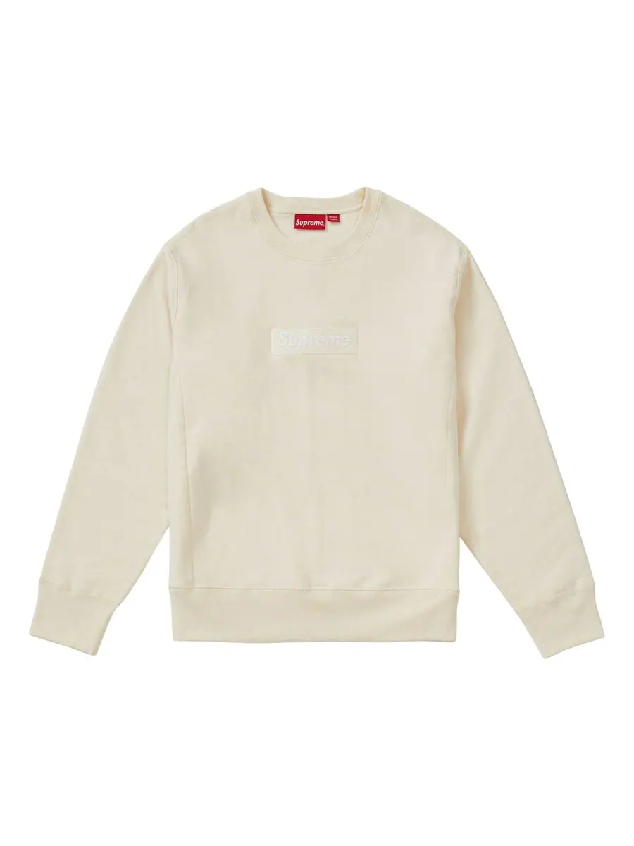 Свитер Supreme FW18 Box Logo Crewneck Natural Sweatshirt 'Beige' — изображение 1 из 2, бежевый