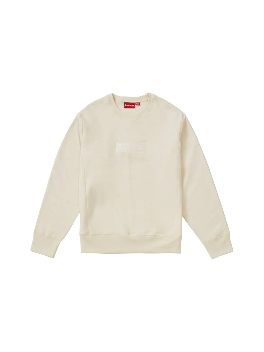 Свитер Supreme FW18 Box Logo Crewneck Natural Sweatshirt 'Beige' — изображение 2 из 2, бежевый