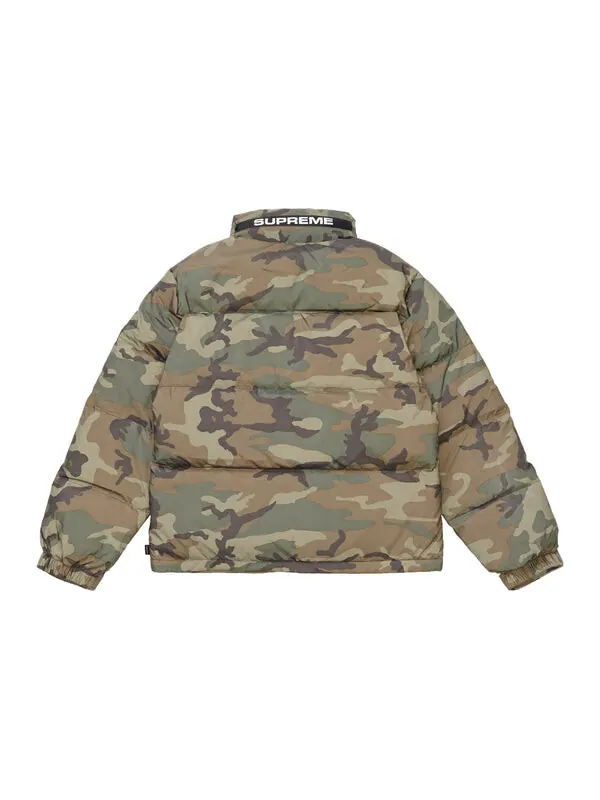 Куртка fw18 reflective camo woodland down jacket 'olivegreen' Supreme — изображение 2 из 4, оливковый зеленый