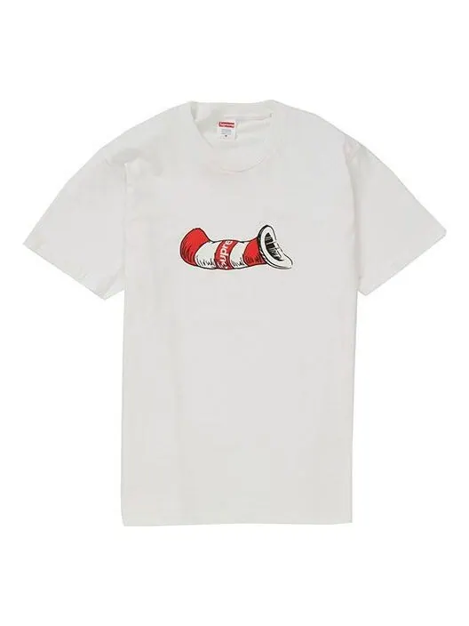 Футболка fw18 cat in the hat tee white short sleeve Supreme — изображение 1 из 1, белый