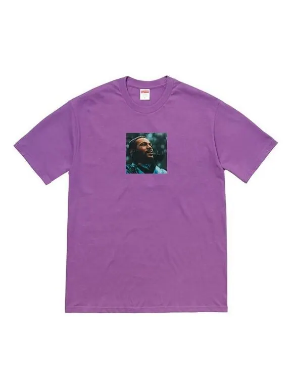 Футболка fw18 marvin gaye tee purple character printing short sleeve Supreme — изображение 1 из 2, фиолетовый