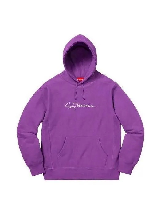 Толстовка fw18 classic script hoodie 'purple' Supreme — изображение 1 из 1, фиолетовый