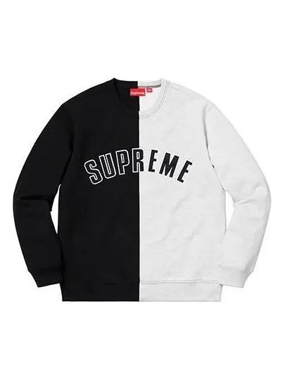Свитер fw18 split crewneck sweatshirt 'black' Supreme — изображение 1 из 1, черный