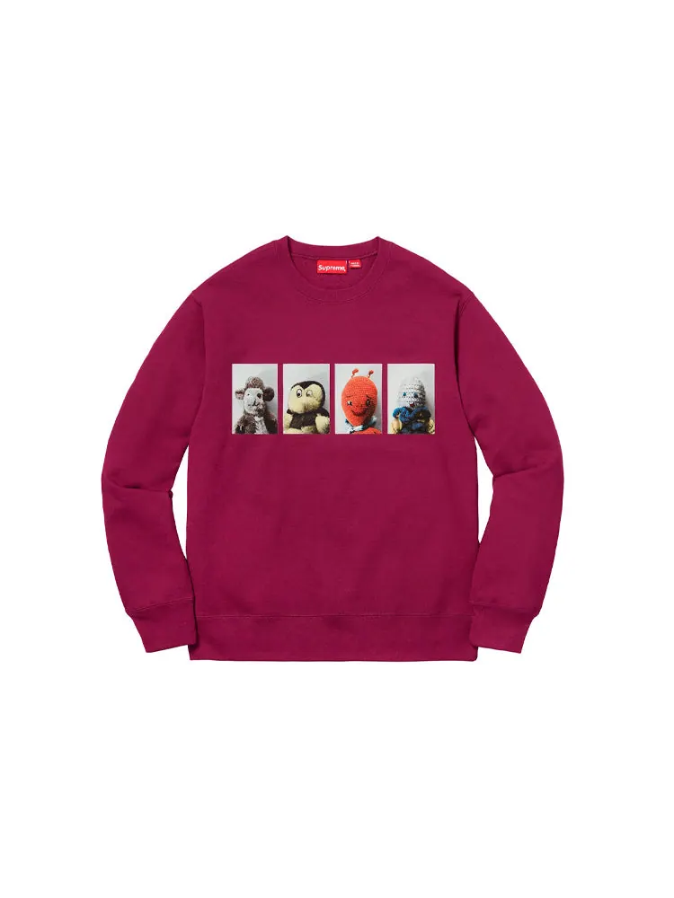 Свитер Supreme FW18 X Mike Kelley AhhYouth! Crewneck Sweatshirt 'Dark Magenta Burgundy' — изображение 2 из 2, бордовый