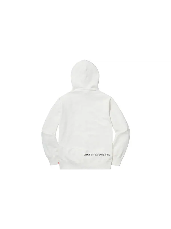 Толстовка fw18 x comme des garcons shirt split box hooded sweatshirt Supreme — изображение 2 из 2, белый