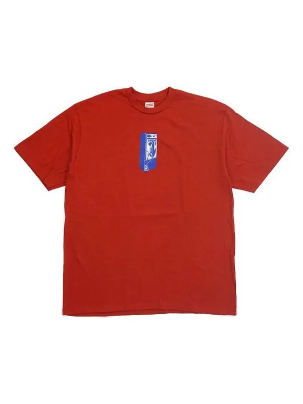 Футболка fw18 payphone tee red public phone printing short sleeve Supreme — изображение 1 из 1, красный