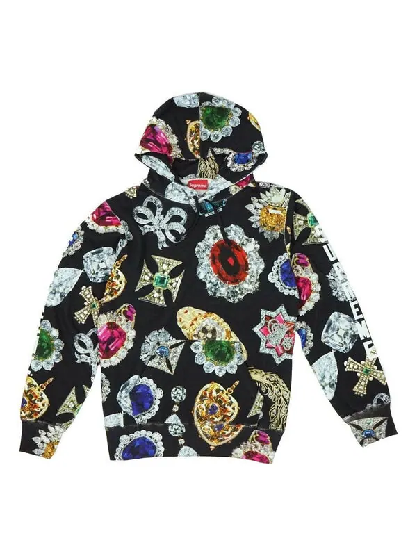 Толстовка jewels hooded sweatshirt 'black' Supreme — изображение 1 из 1, черный