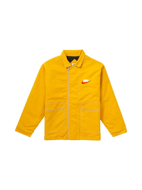 Куртка fw18 x nike double zip quilted work jacket mustard Supreme — изображение 2 из 3, желтый