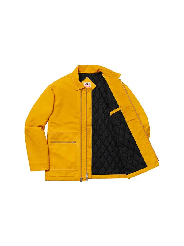 Куртка fw18 x nike double zip quilted work jacket mustard Supreme — изображение 3 из 3, желтый