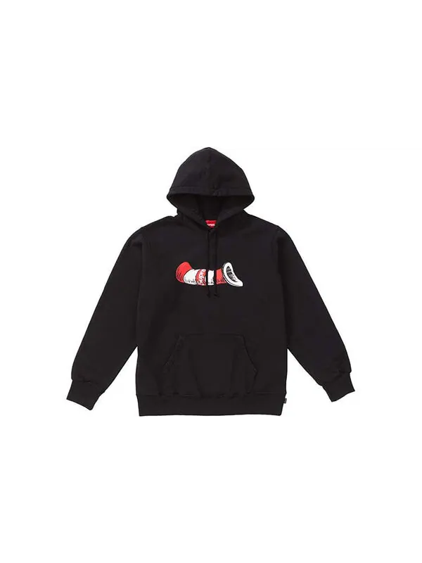 Толстовка cat in the hat hooded sweatshirt 'black' Supreme — изображение 2 из 2, черный