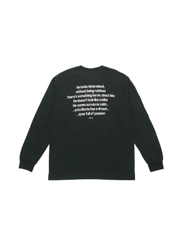 Футболка fw18 the killer l/s tee black bloody twins chow yun fat chest printing pattern long sleeves Supreme, черный