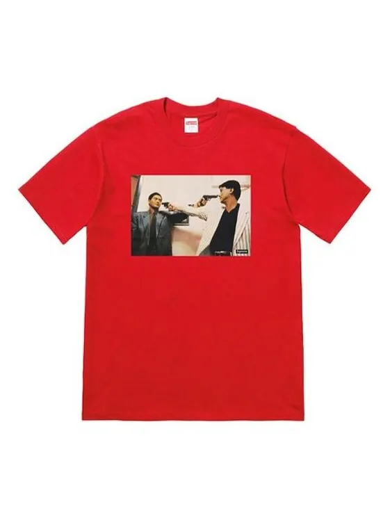 Футболка fw18 the killer trust tee red bloody twins chow yun fat printing short sleeve Supreme — изображение 1 из 2, красный