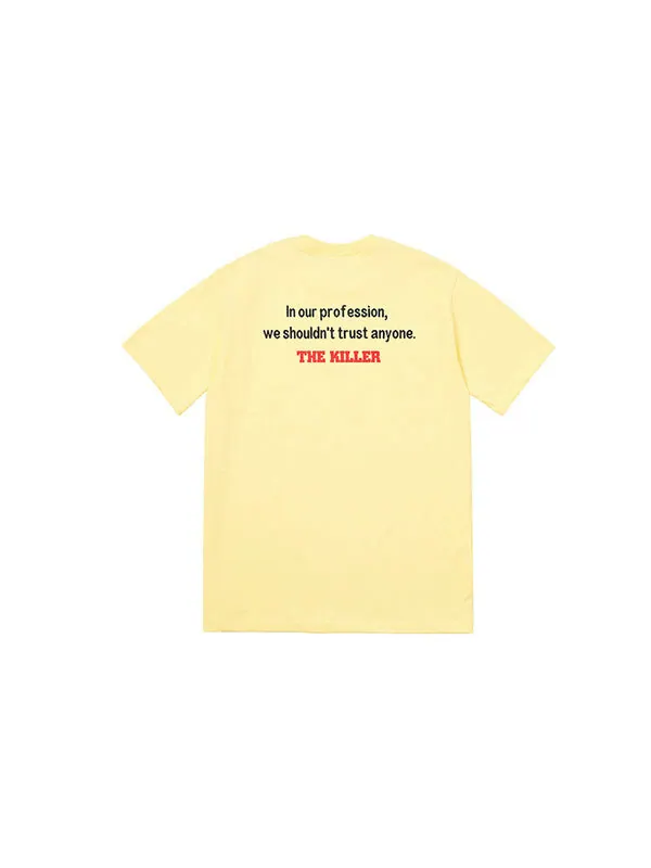 Футболка fw18 the killer trust pale yellow tee Supreme — изображение 2 из 2, желтый
