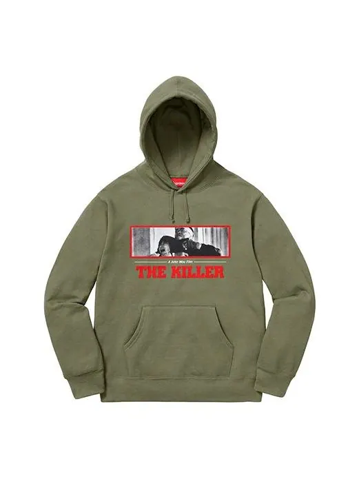 Толстовка fw18 the killer hooded sweatshirt light olive Supreme — изображение 1 из 2, зеленый